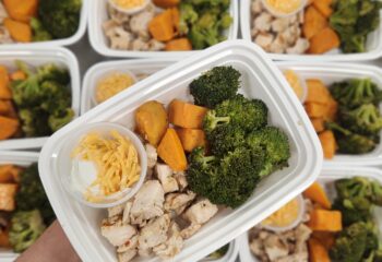 Spicy Chicken Loaded Sweet Potatoes with Broccoli