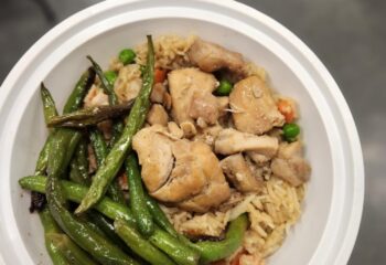 Chicken Fried Rice with Sesame Ginger Green Beans