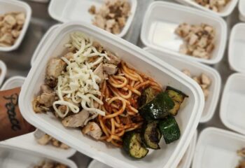 Chicken Parmesan Pasta with Roasted Italian Zucchini
