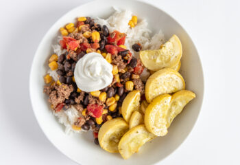 Mexican Rice Bowl with Yellow Squash