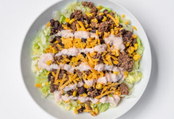 Taco Salad Bowl with Creamy Salsa Dressing