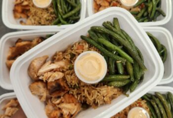 Salmon Fried Rice with Sriracha Mayo