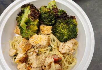 Tuscan Chicken Pasta with Roasted Broccoli