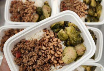 Beef and Rice with Sweet Brussels