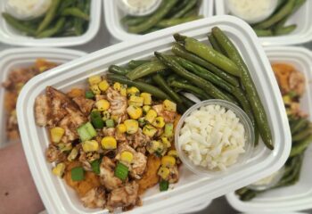 BBQ Chicken Loaded Mashed Sweet Potato