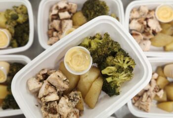 Chicken Potatoes Broccoli and Honey Mustard