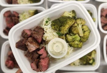 Steak and Lemon Rice with Herb Aioli